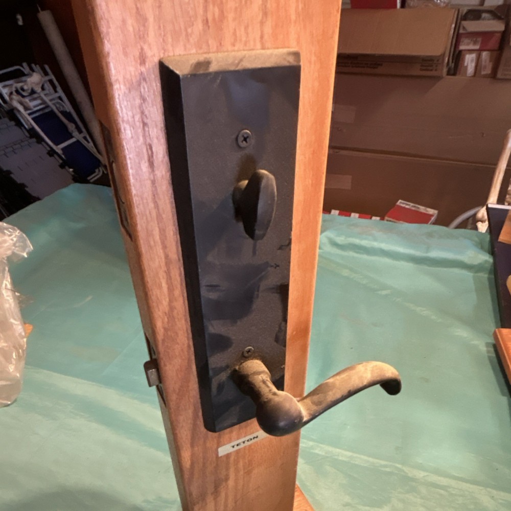 Emtek Entry Door Lock Set Bronze Finish Rectangle Shape Hardware