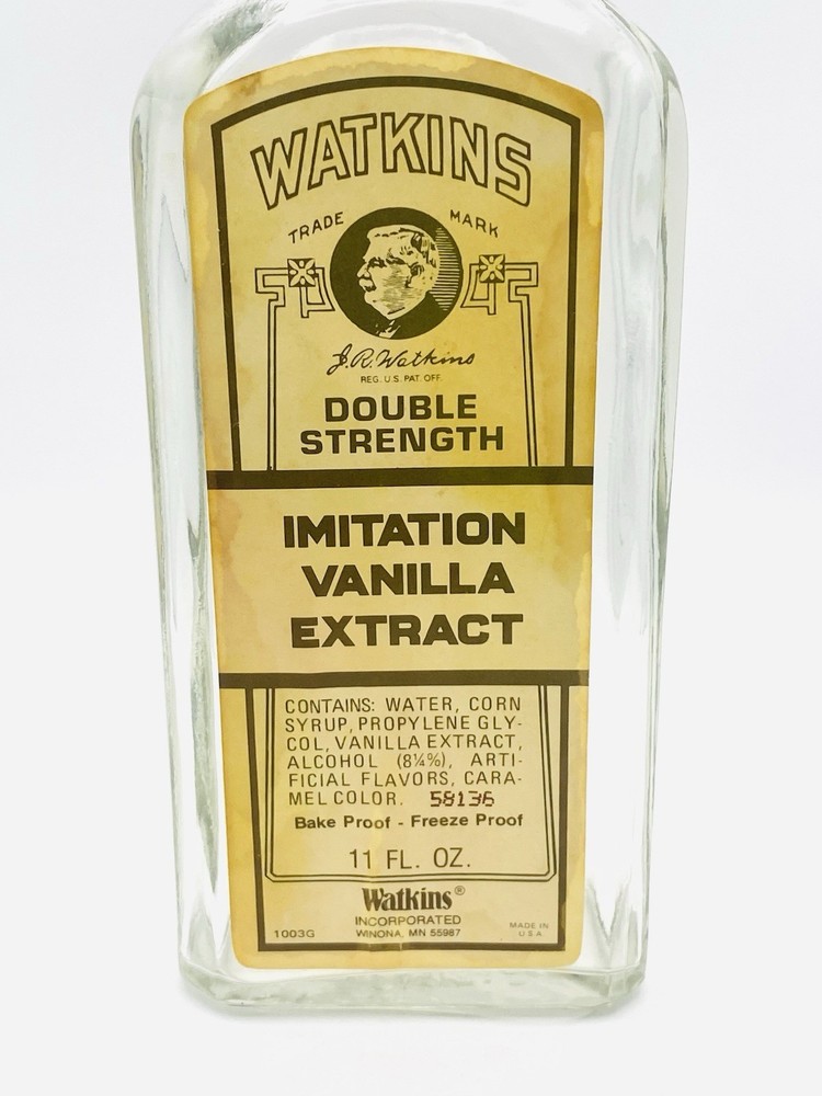Watkins Double Strength Imitation Vanilla Extract Vintage Bottle EMPTY