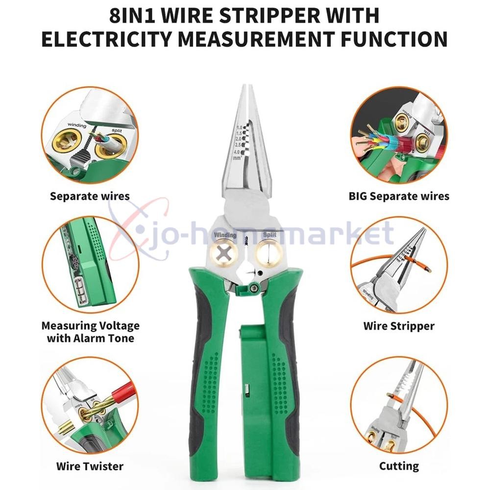 8 In 1 Wire Stripper, Wire Stripping Tool with Voltage Tester, Cable Cutters US