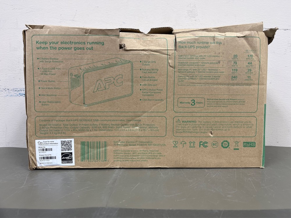 APC BackUPS 120V 1050VA 8out