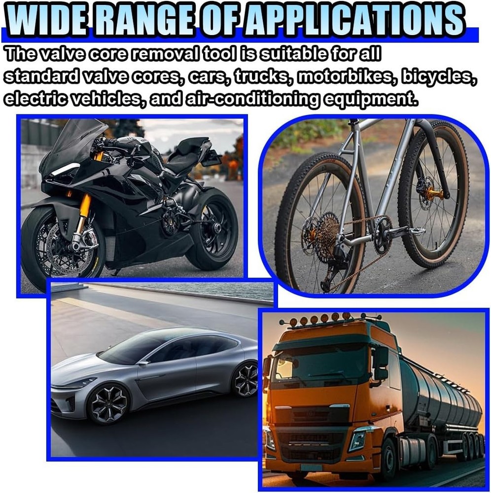 5PCS Valve Core Removal Tool, Double Head Schrader Valve Stem Core Remover, M...