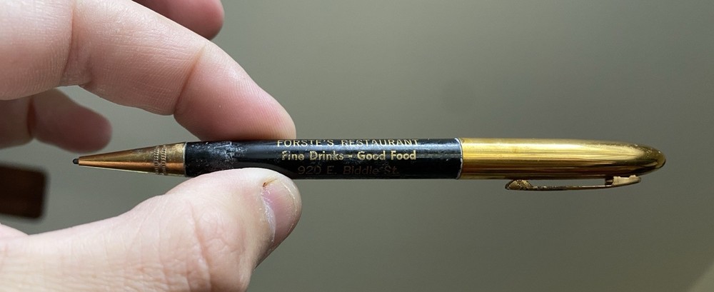 Forste’s Restaurant Mechanical Pencil 920 E Biddle St Baltimore MD