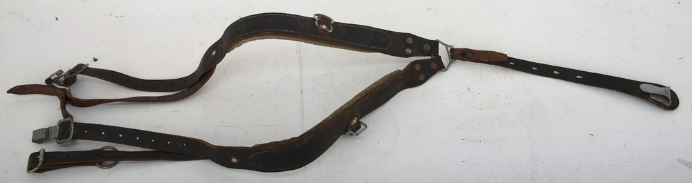 Original Postwar Austrian Leather Y-Strap Harness Marked Stolla Wien