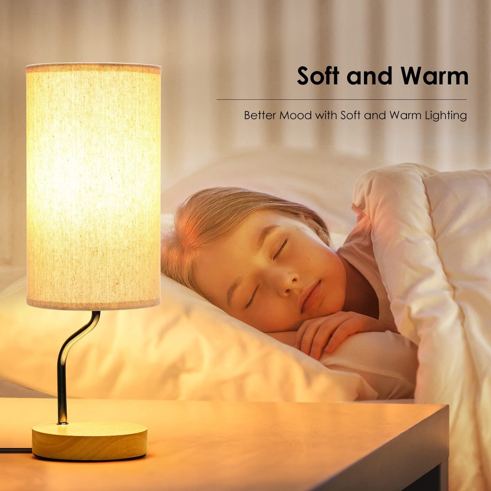 Upgraded Smart Bedside Table Lamp with Wireless Charger & USB Port - Touch Co...