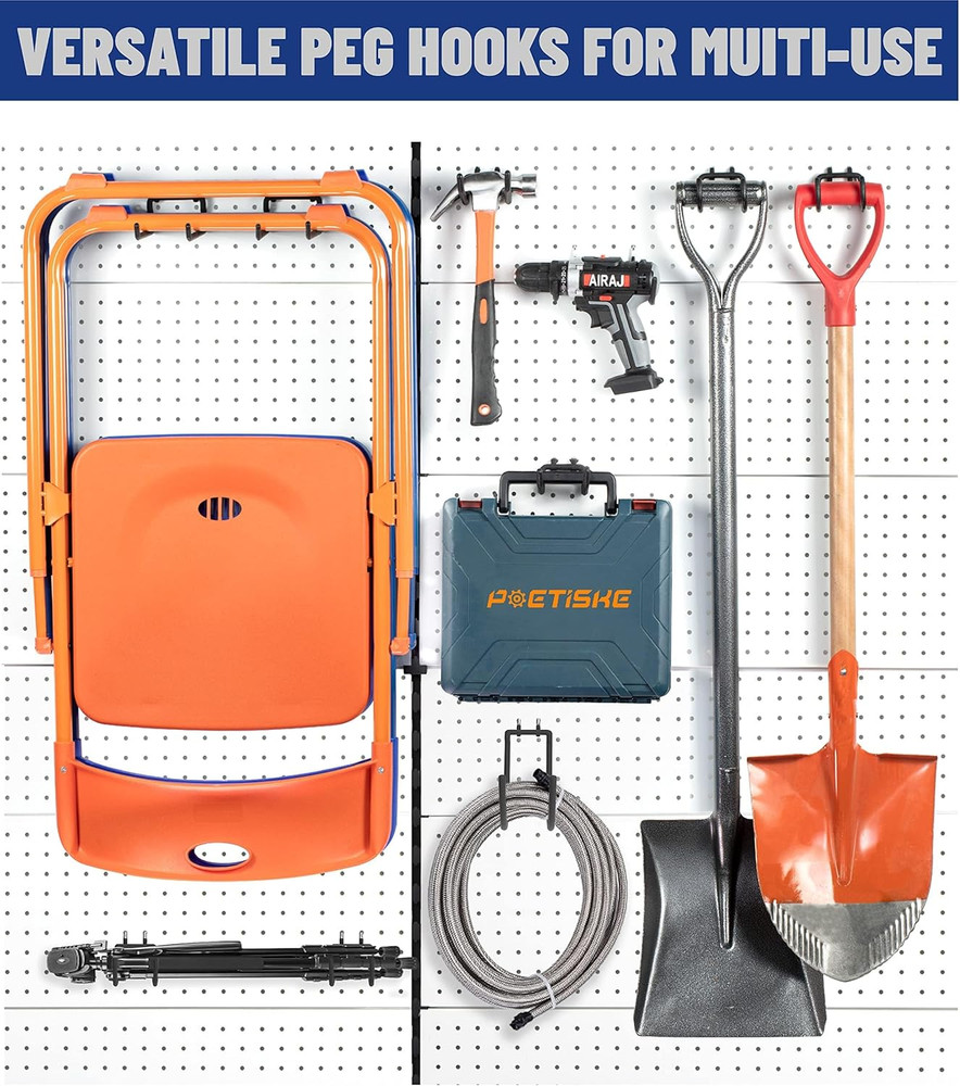 Peg Board Tool Utility Hooks Pegboard Accessories Assorories 10PC Black