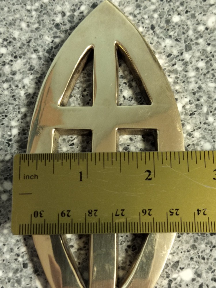 Solid Brass Fish Cross Emblem Paperweight
