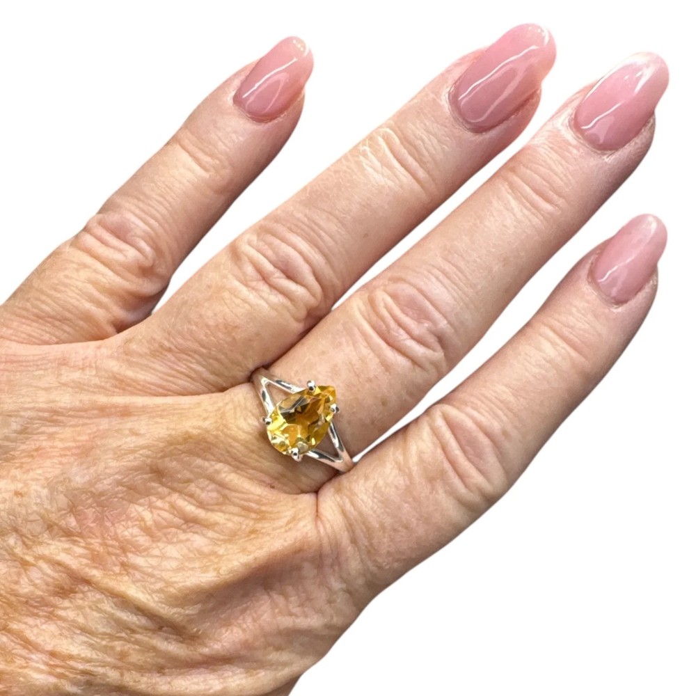 Citrine Solid 925 Sterling Silver Ring 5