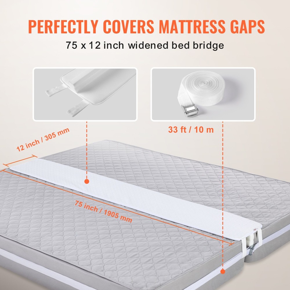 Bed Bridge, King Bed Converter Kit, Split King Gap Filler for Adjustable Bed M