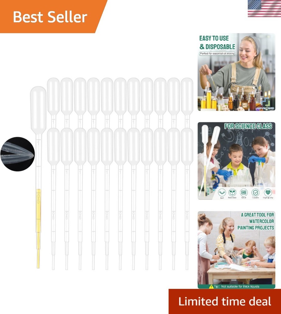 Essential 25pcs 1ML Disposable Pipettes - Perfect for Science & Art Projects