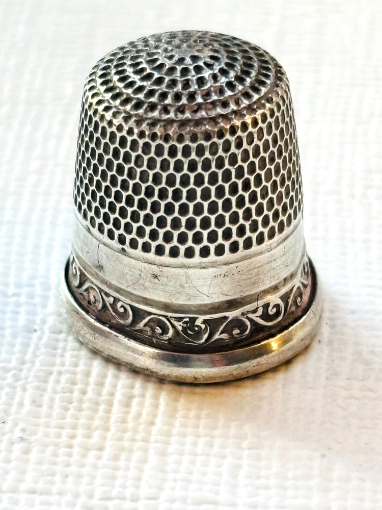 Antique Sterling Silver Thimble Size 4