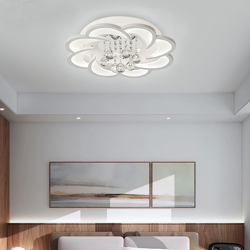 Modern Led Chandelier Flower Ceiling Light Flush Mount Lamp Living Room Bedroom