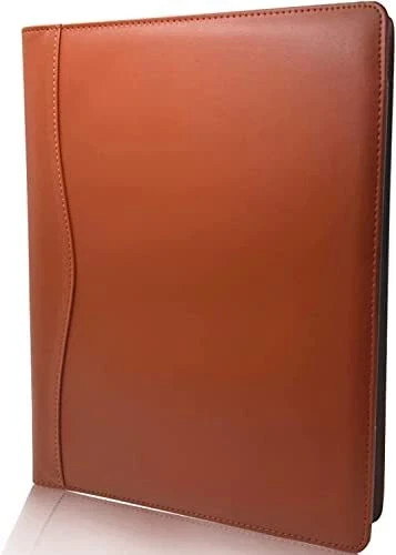 (Brown) Leather Portfolio Folder Padfolio Business Padfolio Organizer Document