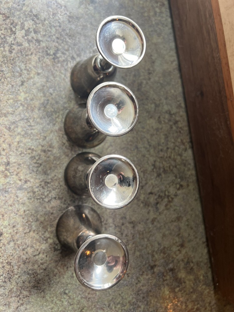 Vintage Silver Plate Mini Goblets Set Of 4.