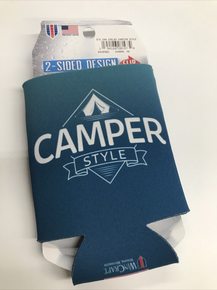 WinCraft camper style can cooler two-sided design