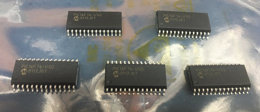 MICROCHIP PIC16F76-I/SO FLASH MICROCONTROLLER, SO-28 PACKAGE, 5 PIECES