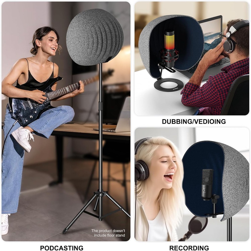 Versatile 360° Microphone Isolation Shield - Compatible with Blue Yeti & More