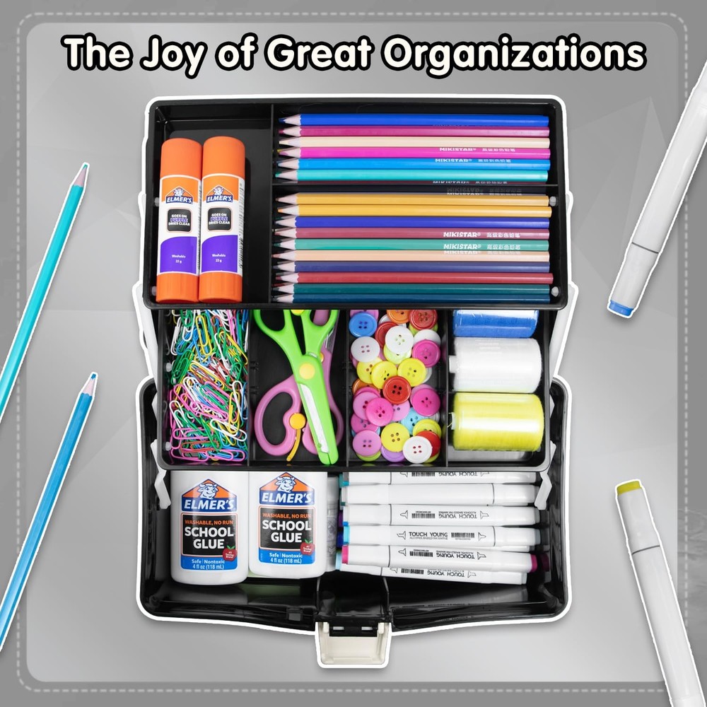 12in Three-Layer Multipurpose Storage Organizer Folding Tool /Art & Crafts Ca...