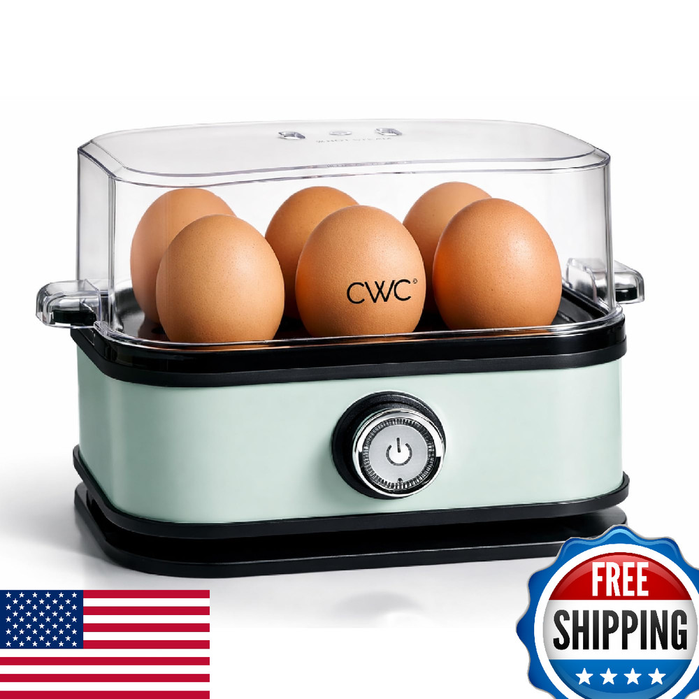 COOK WITH COLOR Automatic 6-Egg Cooker - Soft, Medium, Hard-Boiled Eggs