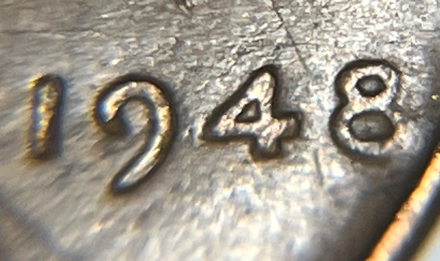 1948 Penny Error Slight Doubling In Date DDO Date Error