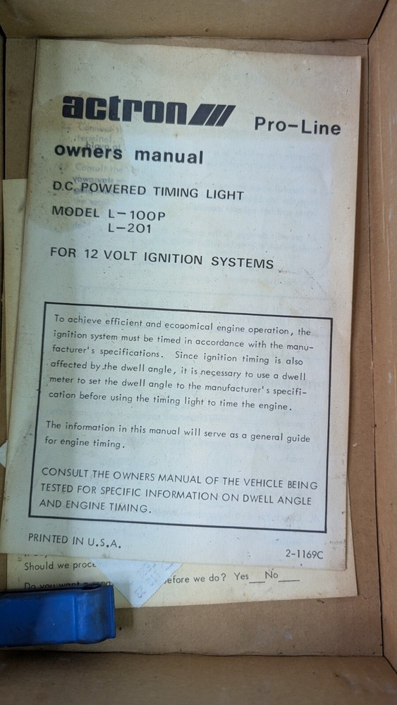 Actron L-100 6101 DC Power Timing Light
