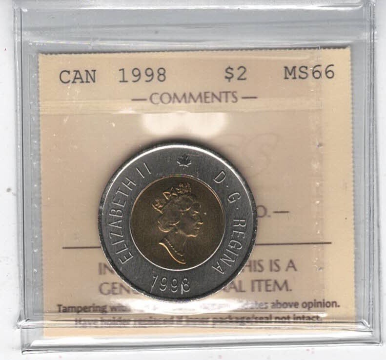 1998 Canada 2$ - ICCS MS66 - XGY 488