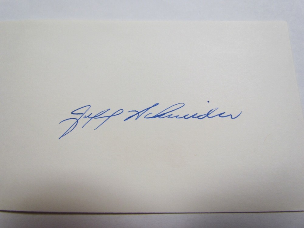 Jeff Schneider Signed Index Card JSA AUCTION CERTIFIED