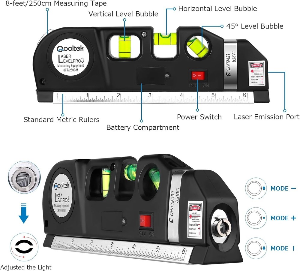 User-Friendly Laser Level Tool - Perfect for DIY Projects and Home Improvement