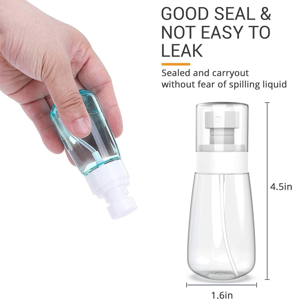Eco-Friendly 2oz Mini Spray Bottles with Fine Mist - Refillable & Leak Proof