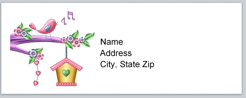 Personalized Address Labels Birdhouse Singing Bird (P 142)
