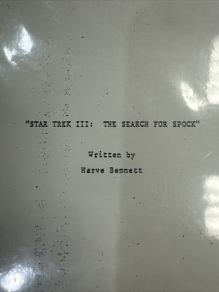 Star Trek 3: The Search For Spock Final Draft 1983 Script In Protective Sleeve