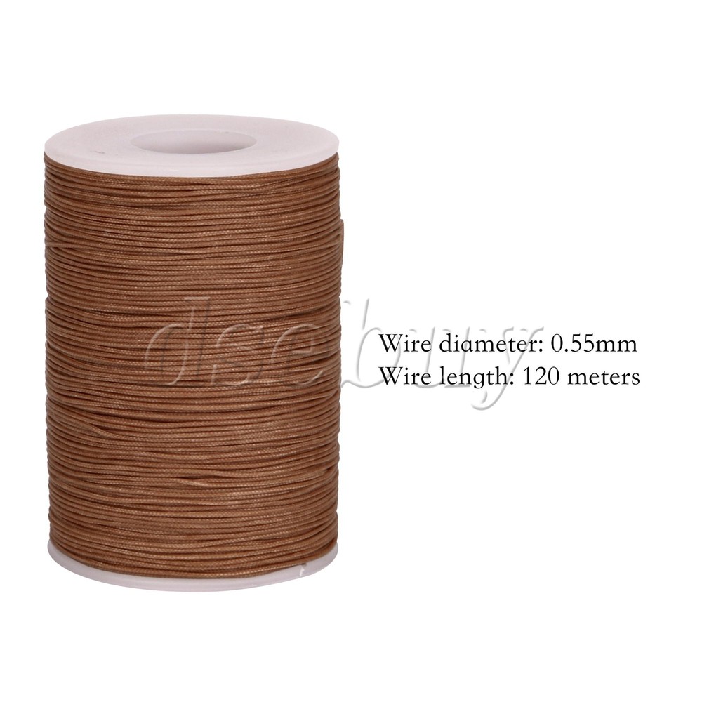 120M 0.5mm Waxed Polyester Round Twisted Cord String Light Brown Thread Line