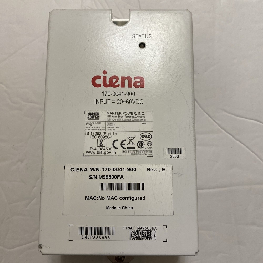 Ciena Network Switch Power Supply 20-60 VDC 170-0041-900
