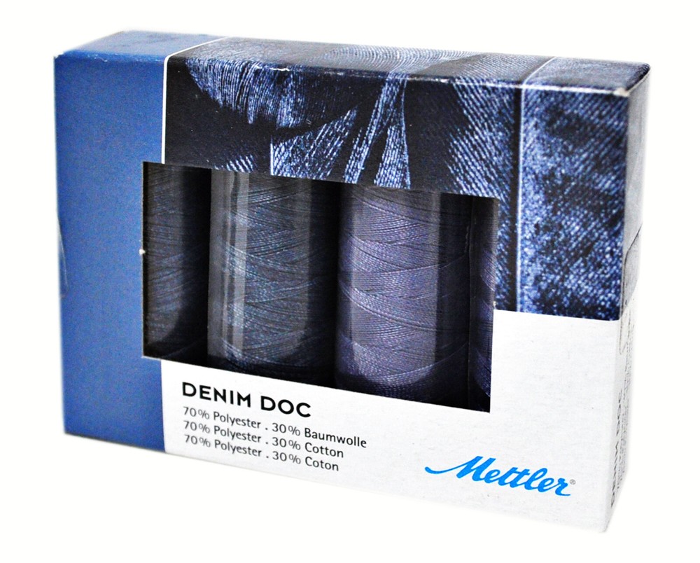 Mettler 4 Spool Thread Set Denim Doc