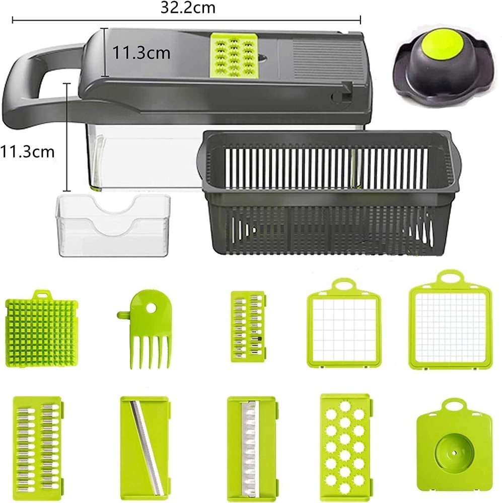 Vegetable Chopper 14 In 1 Mandoline Slicer Multi-Function Kitchen 7 Replaceable
