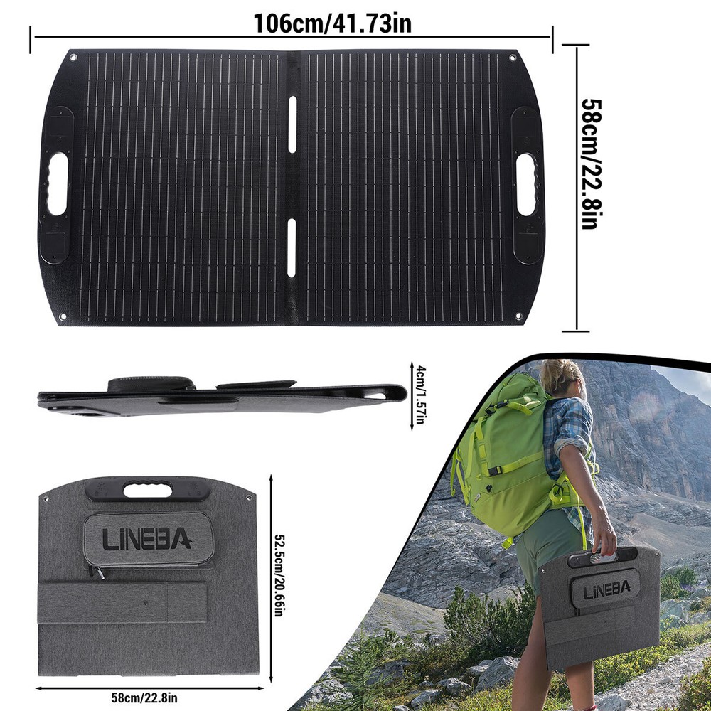 LINEBA 200W Solar Panel Foldable Off-Grid for Power Station 23.4% Efficiency