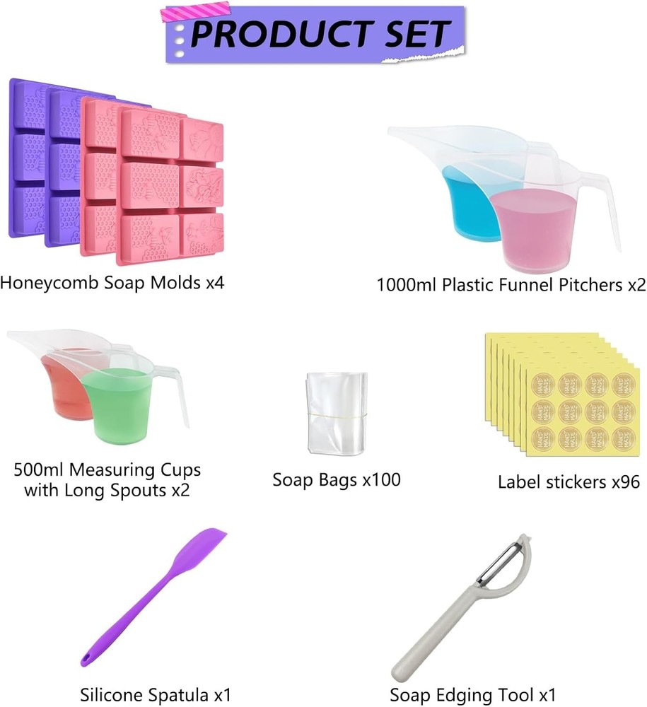 DIY Soap Making Kit – Molds, Measuring Tools & Packaging for Handmade Soaps - DI