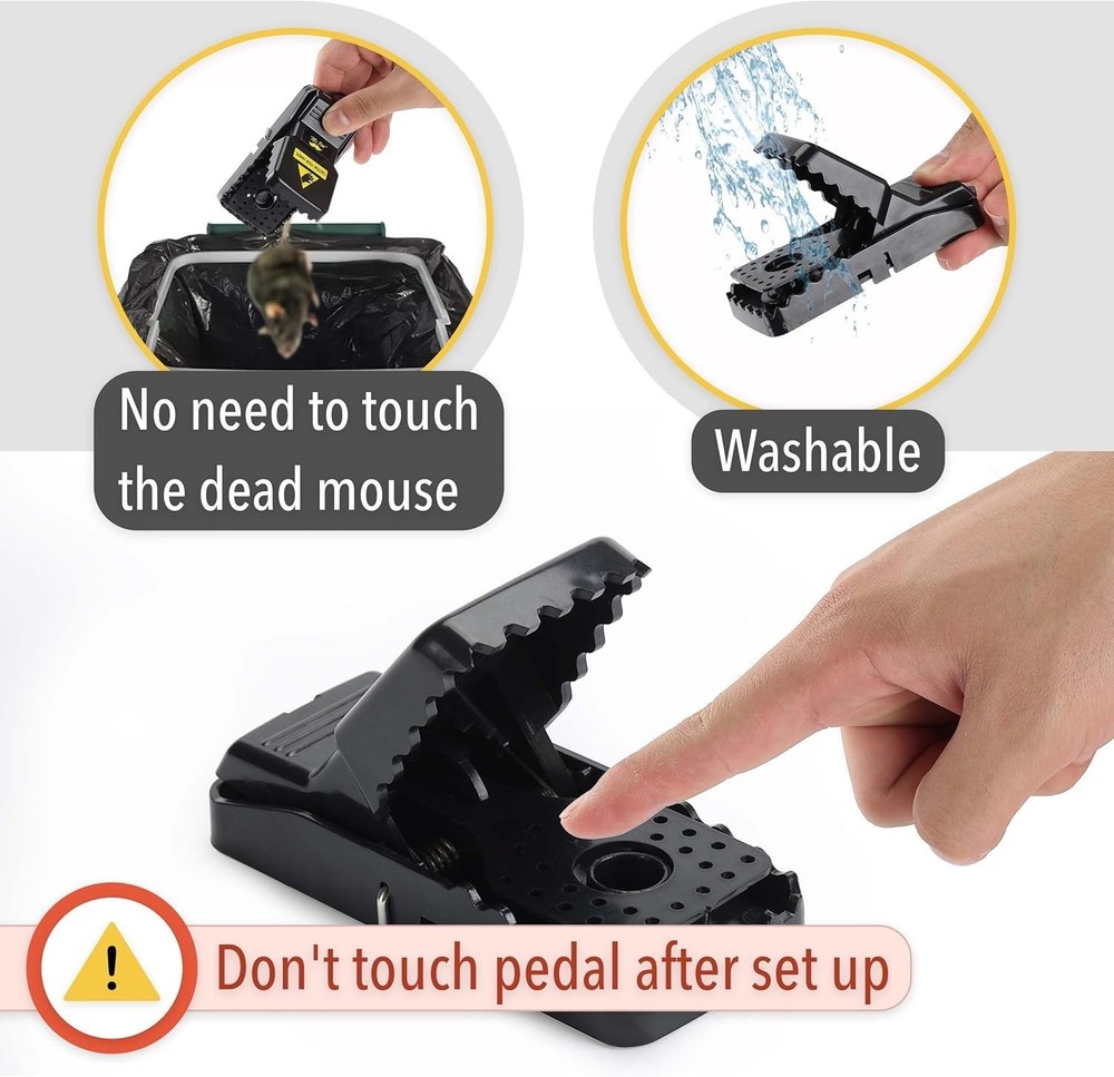 Odorless Mouse Snap Trap - 3 Pack for Quick and Effective Elimination