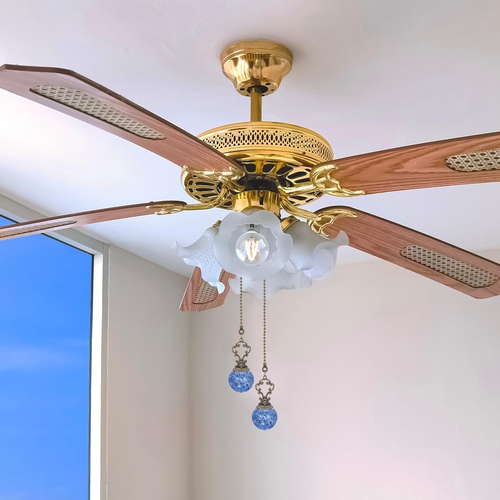 Ceiling Fan Pull Chain, 2 Pack 12" Decorative Ball Pendant Chain Extender Cha...