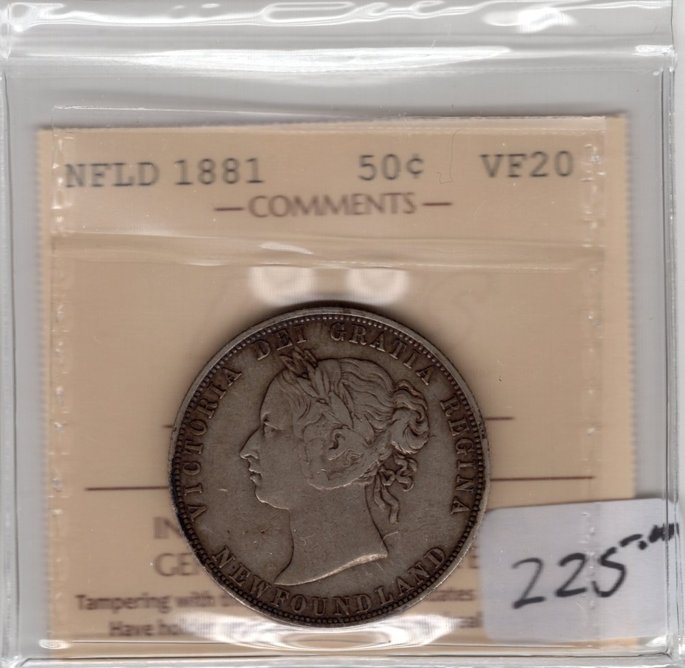 NFLD 1881 50 cent VF20