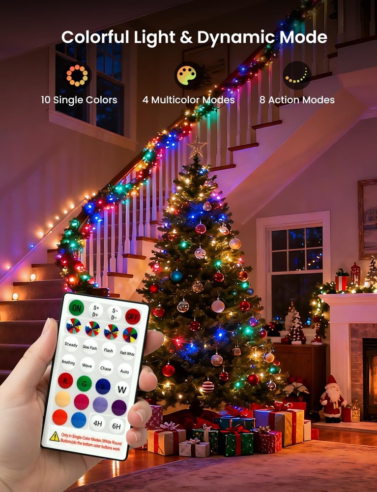 Fairy Lights 9.8FT 120LED, Battery Operated Firecracker Cluster String Lights...