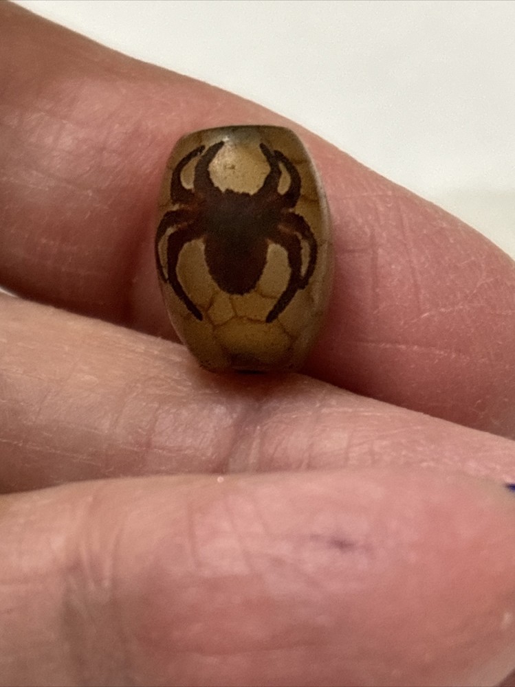 One (1) Each Small Tibetan Agate "Spider" Dzi Bead