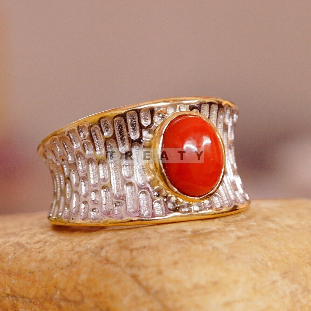 Croal Oval Cut With 14K Solid   Gold  Ring For Men's #286