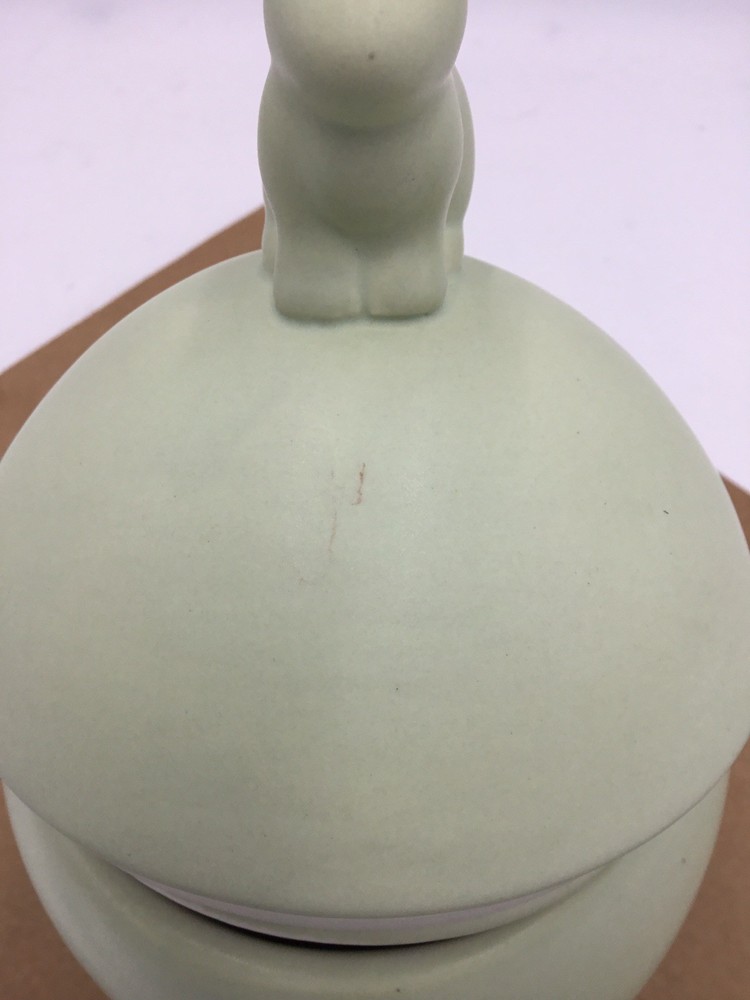 Haven Easter Bunny Cookie Jar Sage -(Defect)