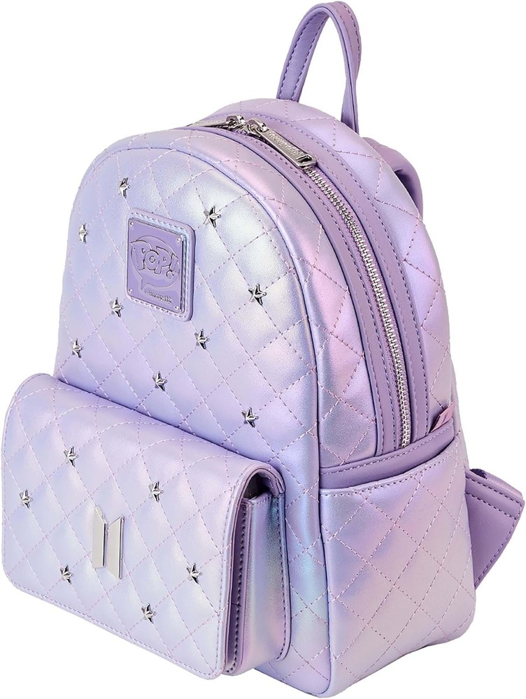 Loungefly BTS Logo Iridescent Purple Mini Backpack