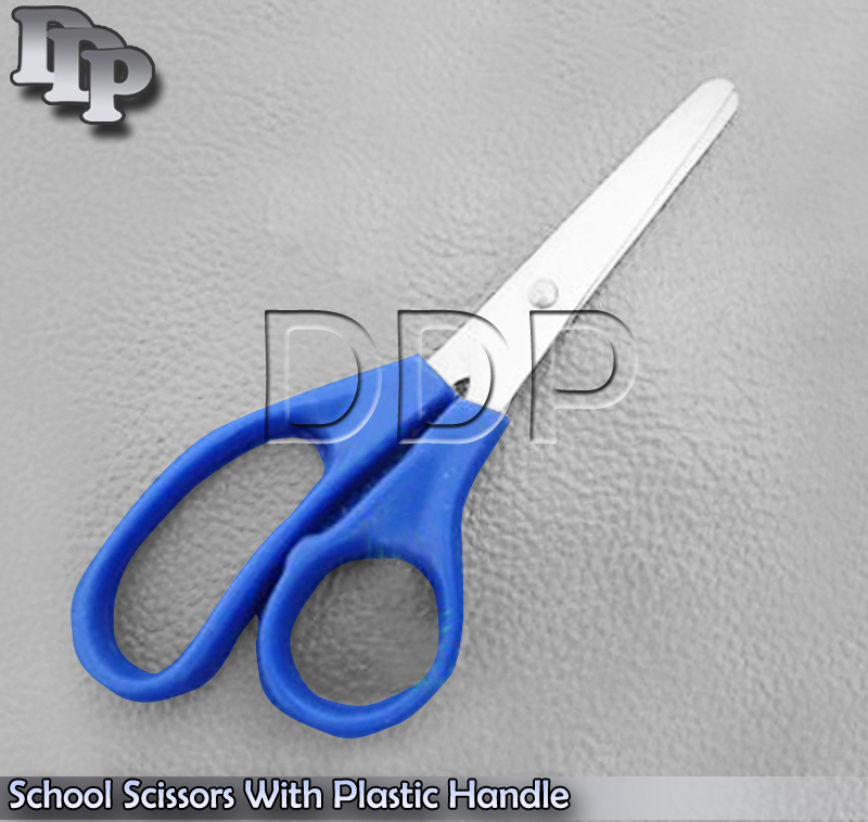 3 School Scissors 12.5 cm, Plastic Handle Student Scissors
