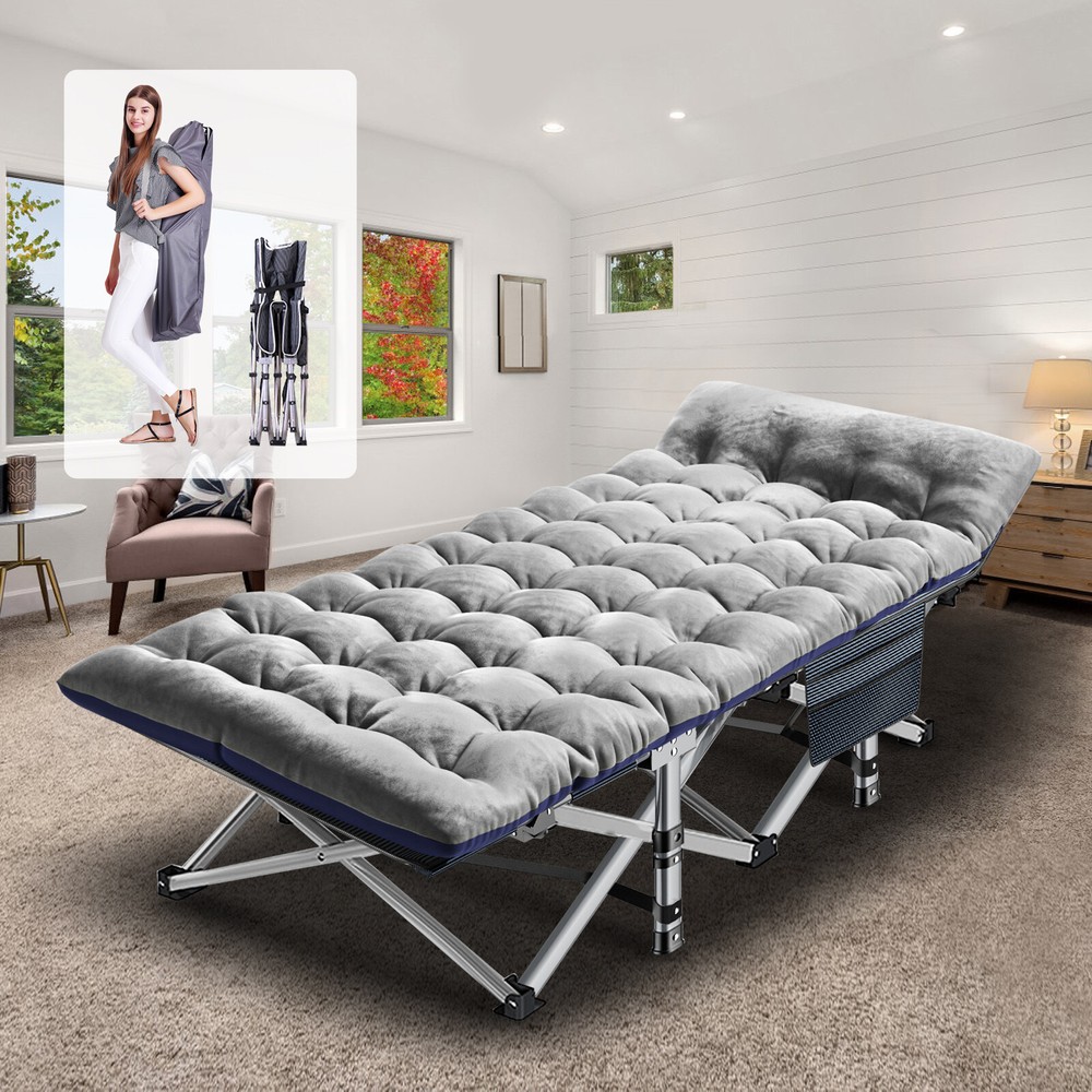 MOPHOTO Folding Camping Cot Double Layer Heavy Duty Military Sleeping Cots Mat