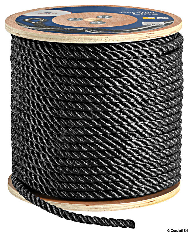 Osculati 3-strand line black 8 mm