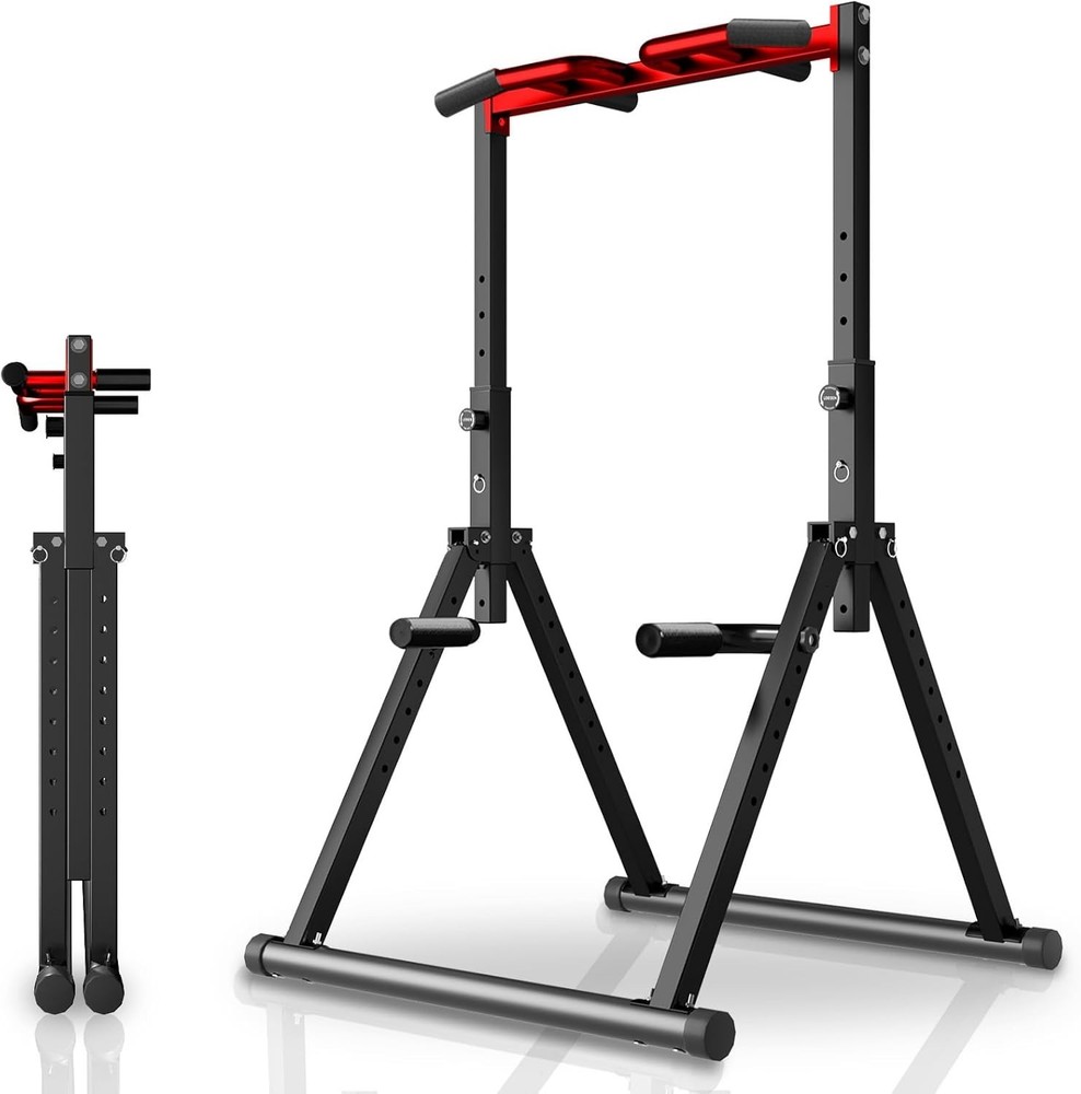 Home Power Tower Pull Up Dip Station Foldable Pull Up Bar Station Adjustable