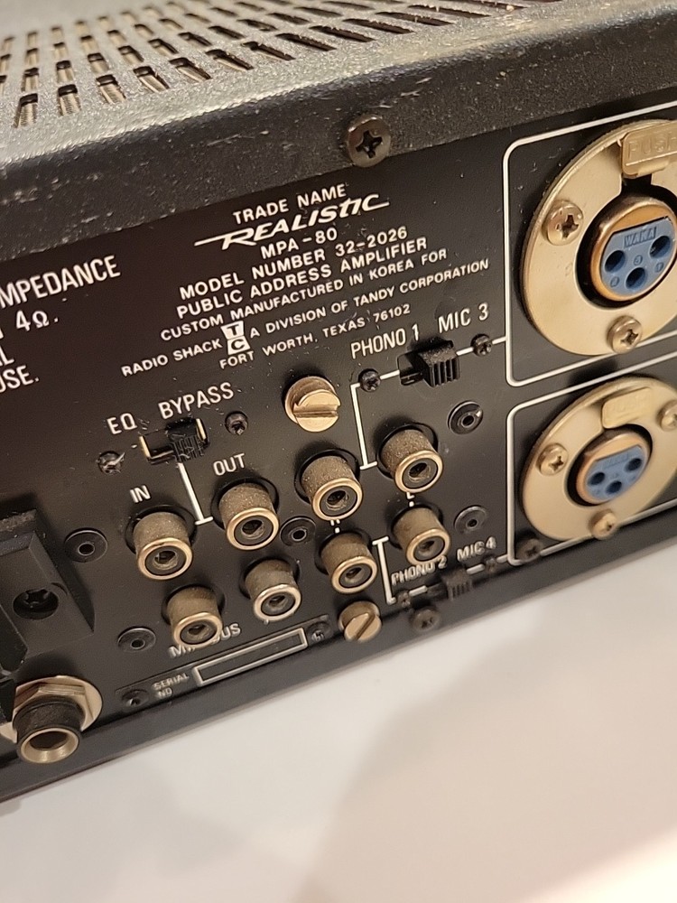 Realistic 80 Watt Solid State PA Amplifier MPA-80 Model 32-2026A - AS-IS