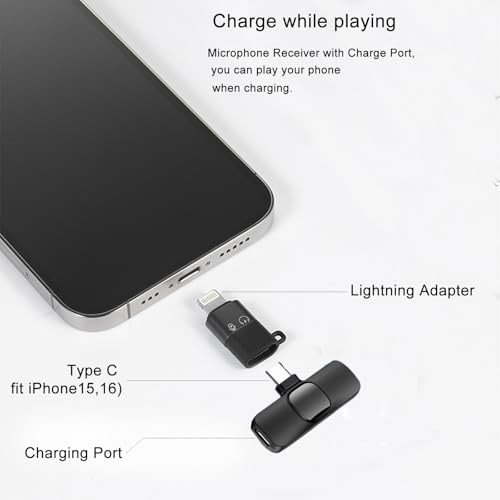 Professional Wireless Lavalier Microphone for iPhone, iPad, Android Phone,